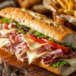 Ham & Cheese Sand + Fries