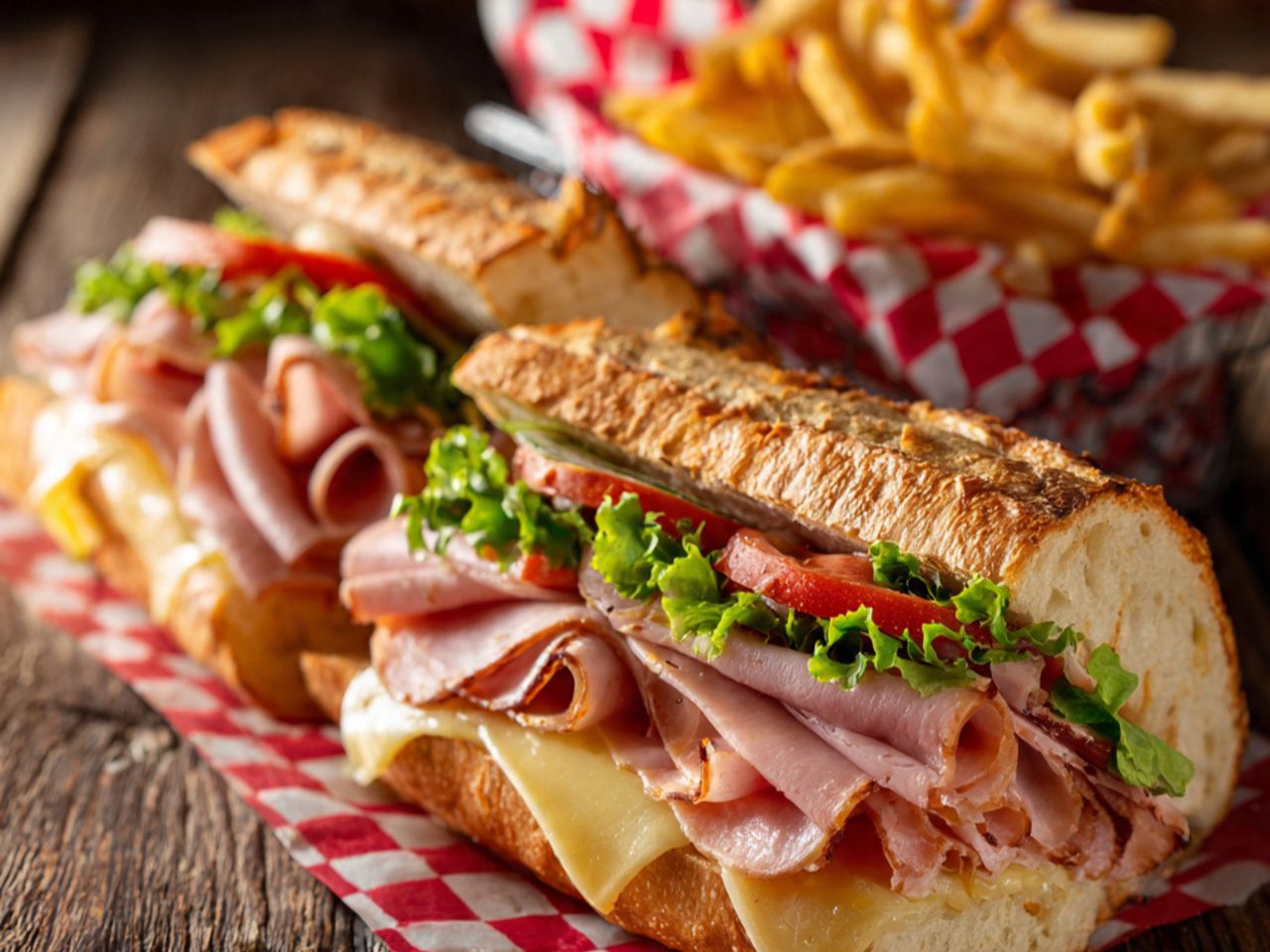 Ham, Salami & Cheese Sand + Fries