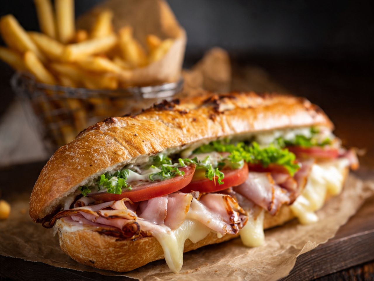 Turkey & Cheese Sand + Fries