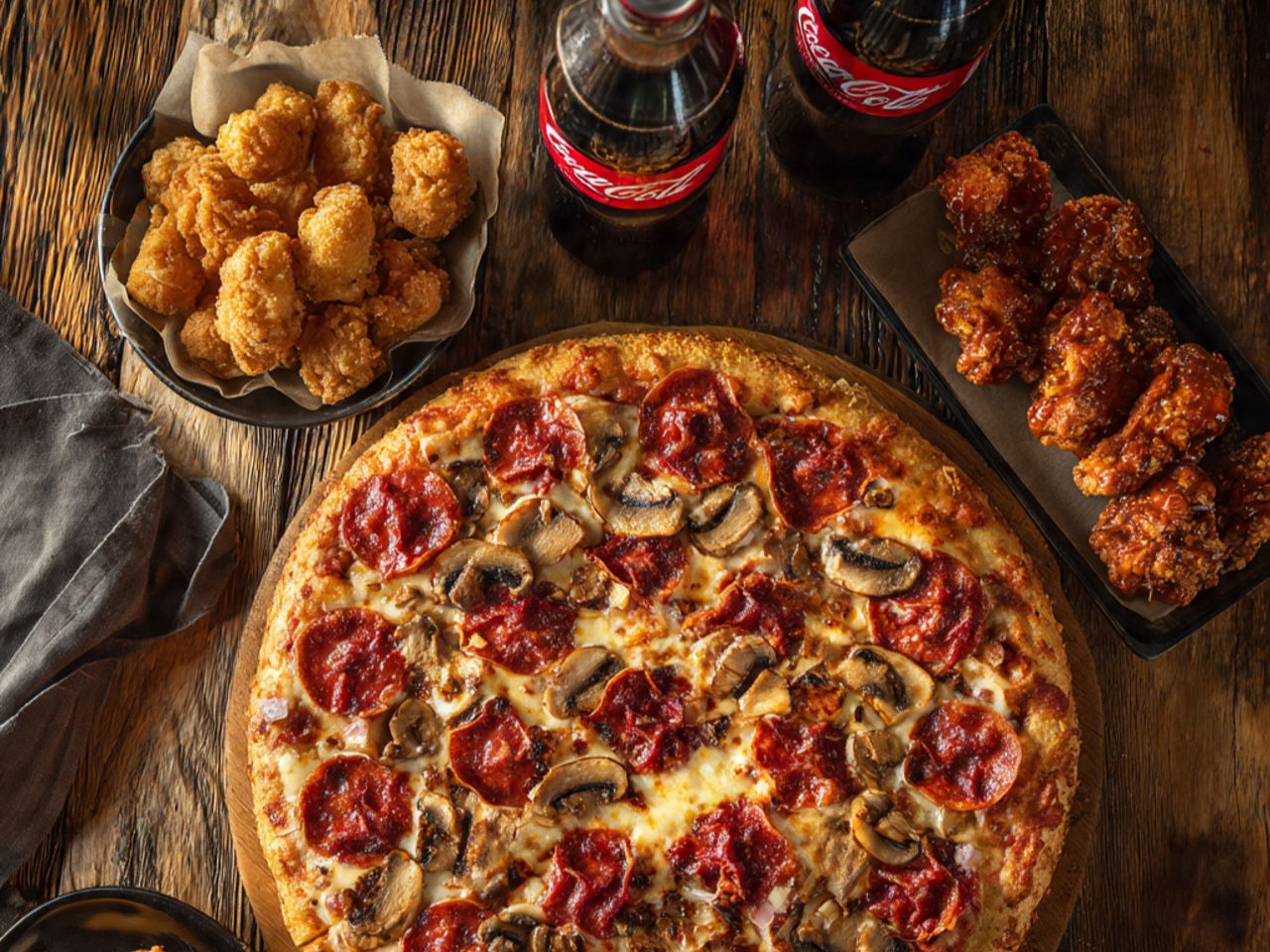 # 12 - 18â€ Pizza-2 top.+20 Wings+10 Fingers + Two 2LT Soda