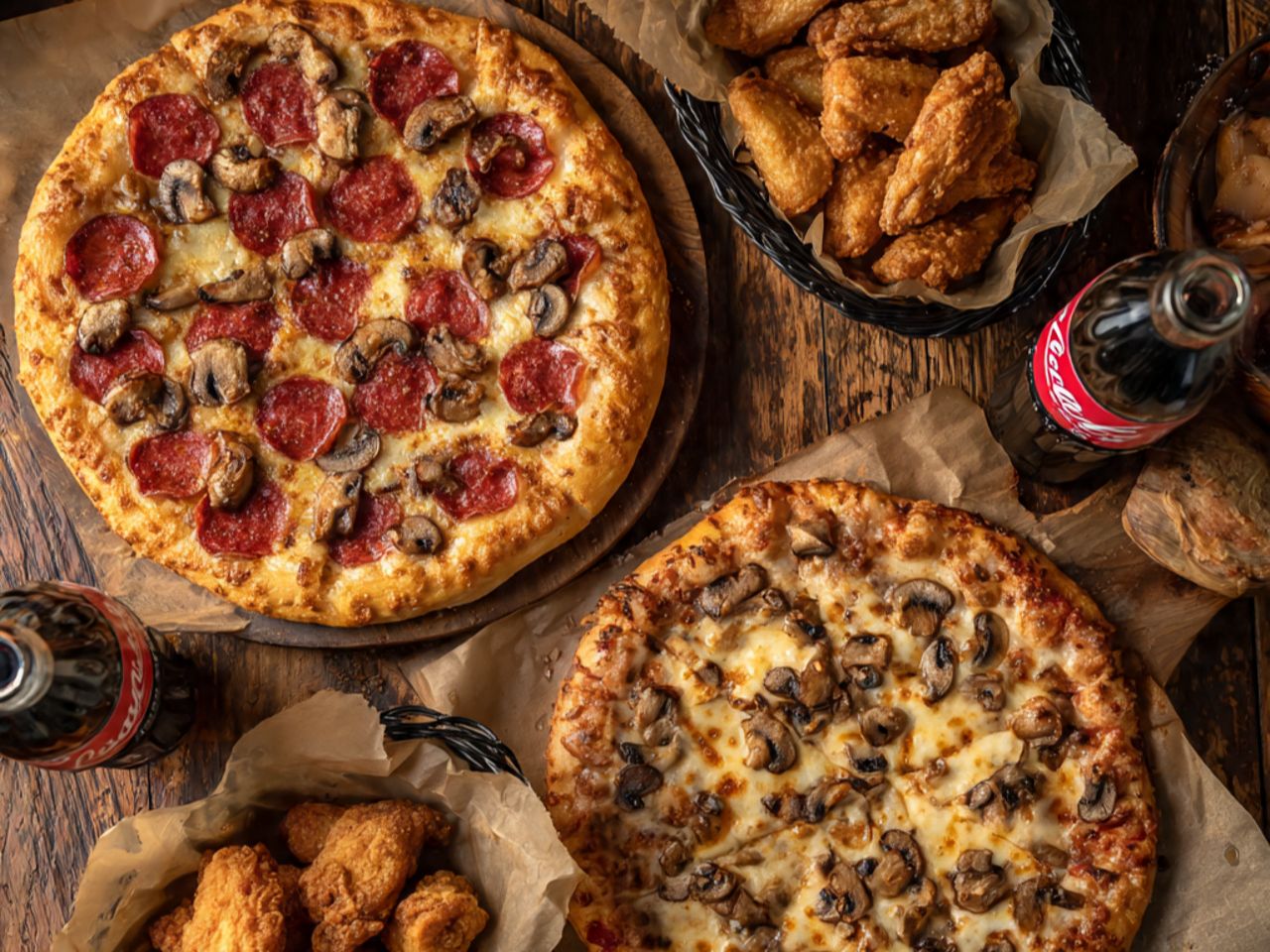# 14 - 2 x 18â€ Pizza  â€¢ 2 toppings + 40 Wings  â€¢ Two 2LT Soda