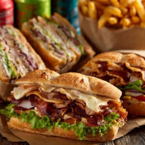 # 6 - Any Hot or Cold Sub w / fries  â€¢ Free Can Soda