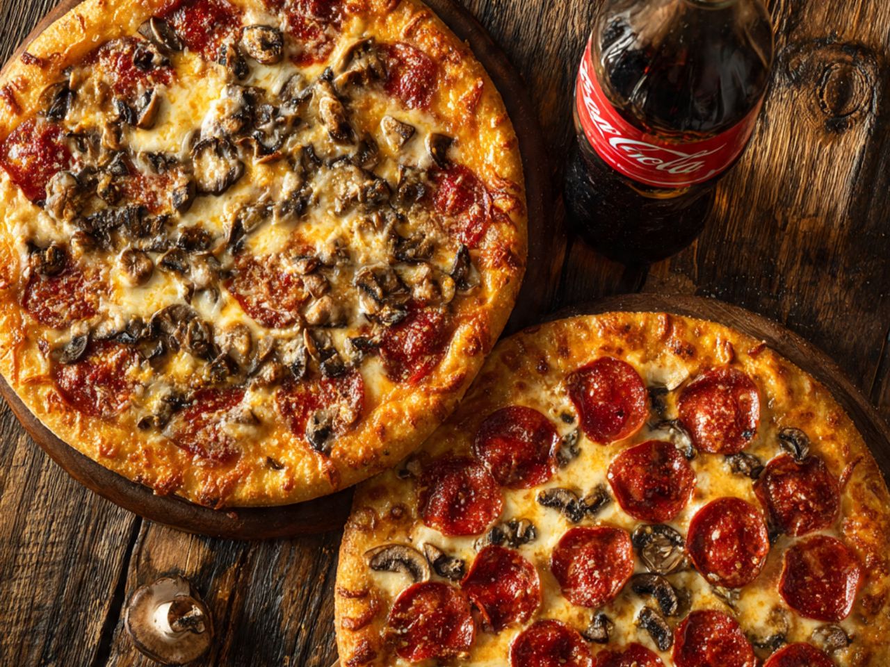 # 4 - 2 x 16â€ Pizza  â€¢ 2 toppings  â€¢ One 2LT Soda