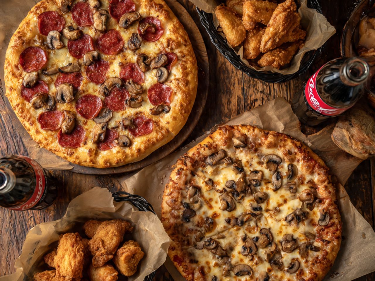 # 11 - 2 x 16â€ Pizza â€¢ 2 toppings + 20 Wings  â€¢ Two 2LT Soda