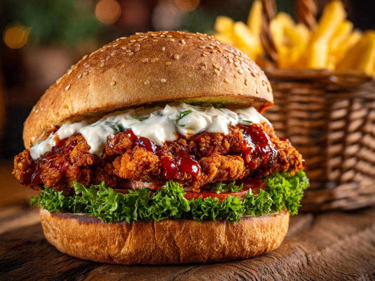 Crispy Chicken Sand + Fries