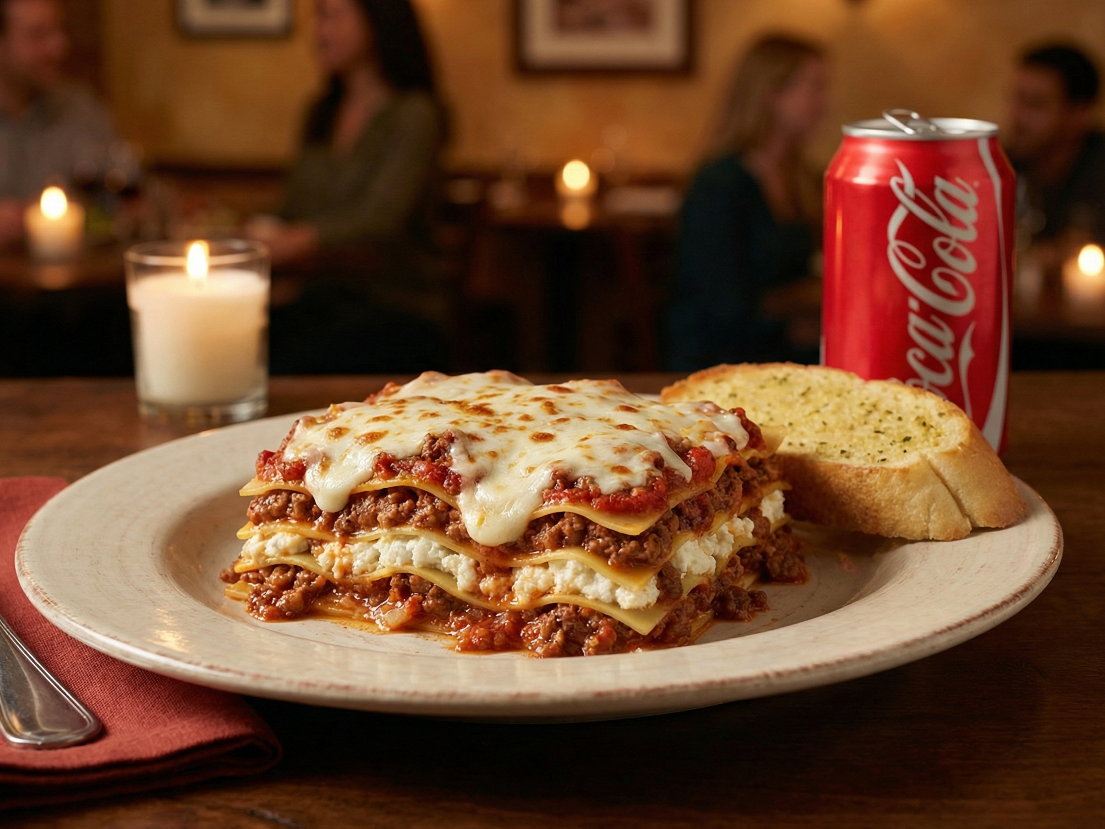 # 3- Lasagna w / Garlic Bread  â€¢ Free Can Soda